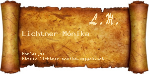 Lichtner Mónika névjegykártya